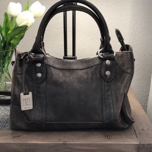 Frye Melissa Satchel, slate w/nickel hardware
